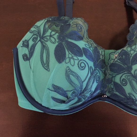 Teal embroidered bra - Picture 2 of 4
