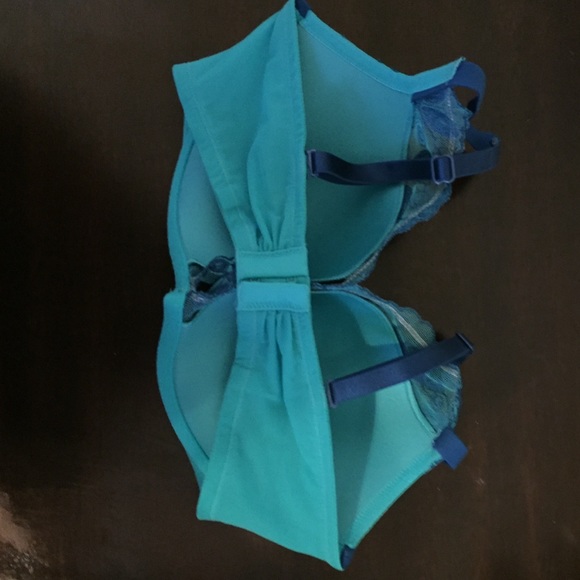 Teal embroidered bra - Picture 3 of 4