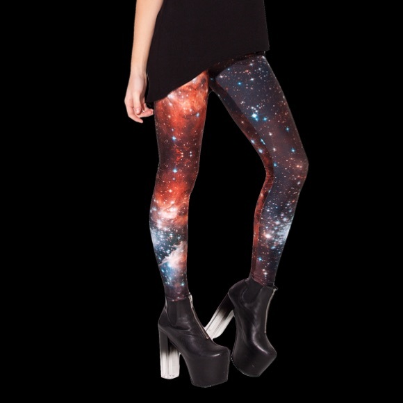 Blackmilk Galaxy red leggings