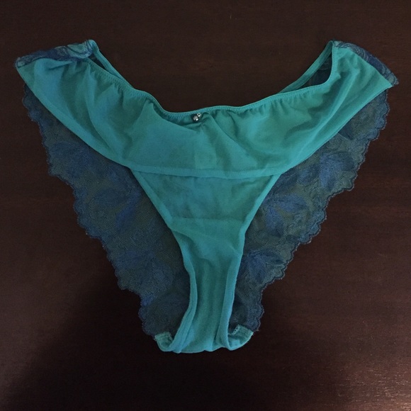 Teal and navy embroidered underwear - Picture 1 of 2