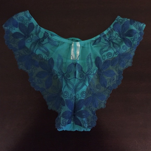 Teal and navy embroidered underwear - Picture 2 of 2
