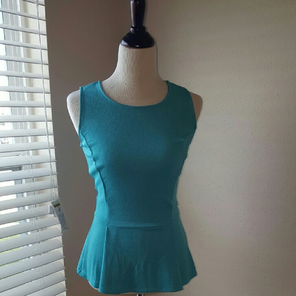 Turquoise Sleeveless Peplum NWOT