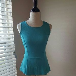 Turquoise Sleeveless Peplum NWOT