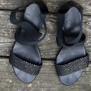 Munro American Delana Sandals Black Sparkle Sz 10