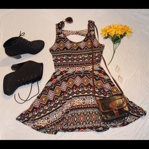 Aztec Tribal Print Short Summer Dress
