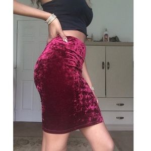 Velvet Mini Skirt