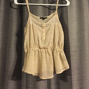 Yellow and tan fit and flare shirt