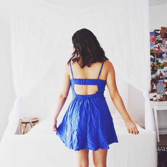 Blue skater dress