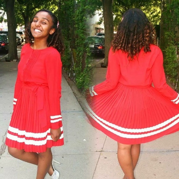 Red flare dress 👗