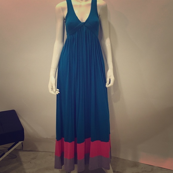 Diane Von Furstenberg Blue Sleeveless Maxi Dress