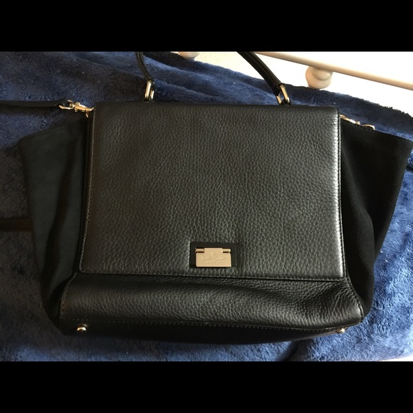 Kate Spade Black Magnolia Park Suede Large Laurel
