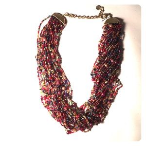 Multi-Color Beaded Statement Necklace