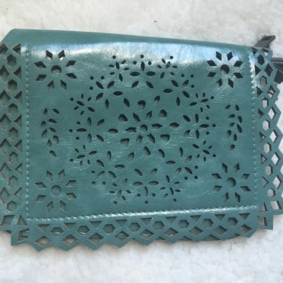 Leather cross body purse with cut outsLAST CHANCE!