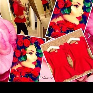 TODAY Red peplum top