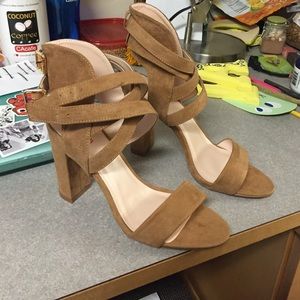 Strap tan heels
