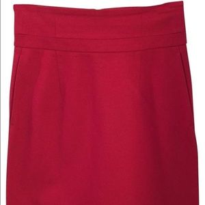 Theory Red High-Waisted Skirt In Cherry Red