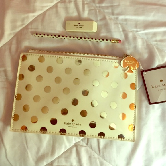 Kate Spade Pencil Pouch w/ Pencil & Eraser