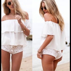 Summer Chiffon Off Shoulder Shirt Vest