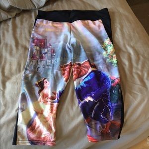 Beauty and the Beast Print Capris