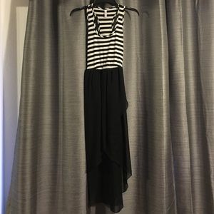 Black and white high low dress