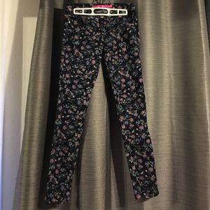 Floral skinny jeans