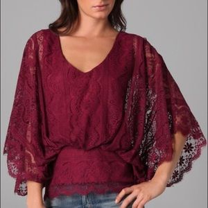 Beyond Vintage Butterfly Sleeve lace blouse