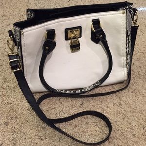 White and Black Satchel Purse