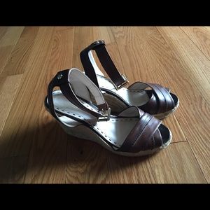 Size 10 leather Coach wedges