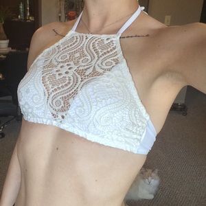 Crotchet halter bikini top