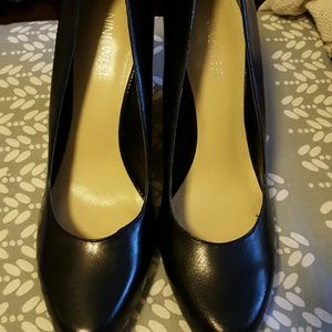 Nine West black wedge pumps worn once