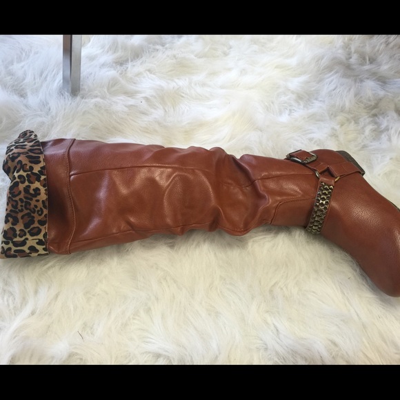 Cognac Studded Boot - Picture 4 of 4