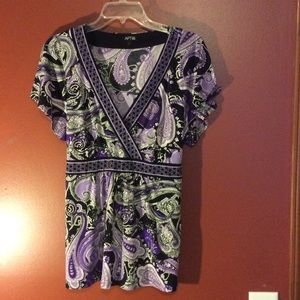 Purple and Black Blouse