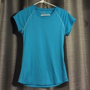 Blue dry fit workout shirt
