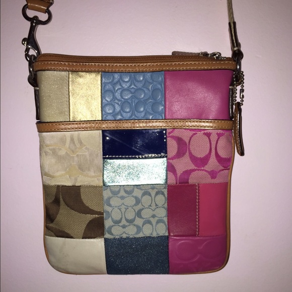Authentic Coach colorful satchel