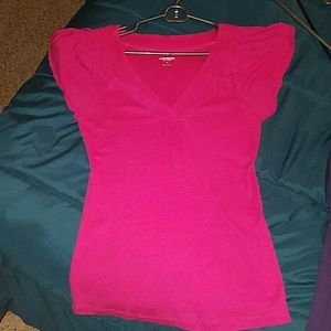 Express brand flutter sleeve top