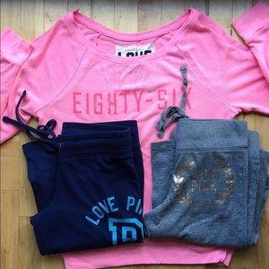 PINK Victoria Secret pants and sweatshirt bundle