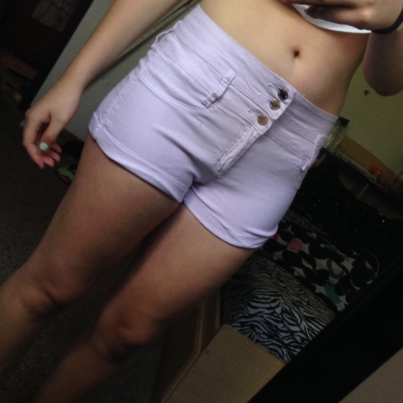 white high wasted shorts