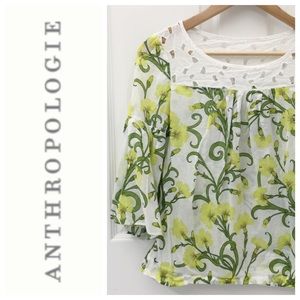 Anthropologie Early Daffodils Top Floral