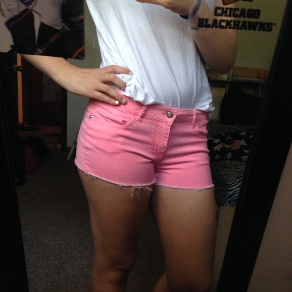 hot pink studded shorts