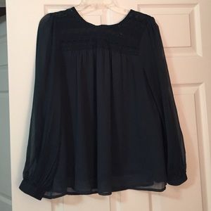 Dark green sheer blouse