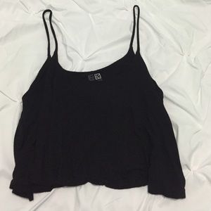 black flowy crop top