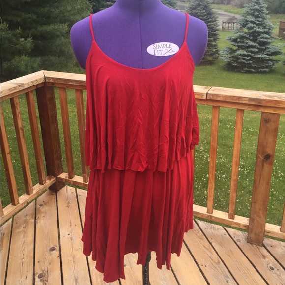 Sexy Red Tiered Flowy Dress