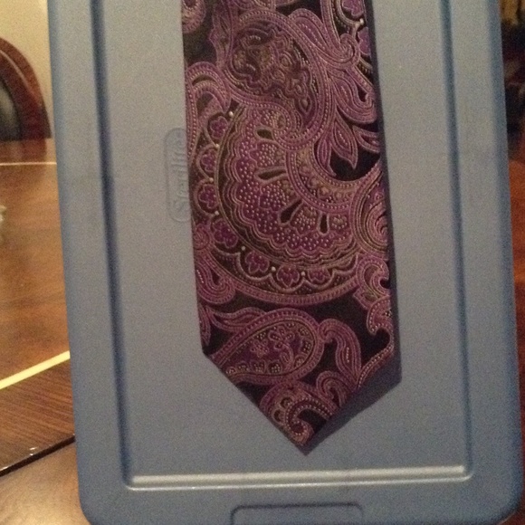 Black and Purple Paisley Tie by Geoffrey Beane