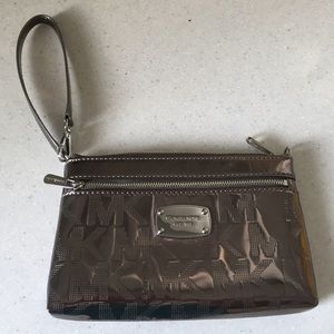Michael Kors Large Wristlet Nickel Monogram Mirror