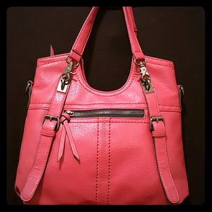 Black Rivet Satchel w/Detachable Shoulder Strap