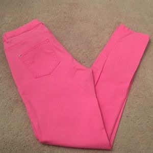 H&M neon pink skinny jeans