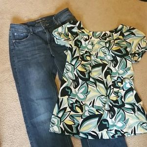 Apt 9 Top & Lee Riders Jeans