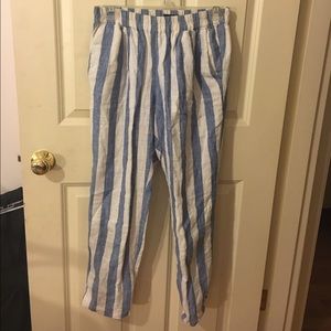 JCrew linen striped pants size 4