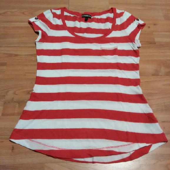 Express Red & White Striped T-shirt