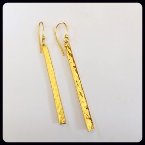 Hammered Gold Linear Earrings